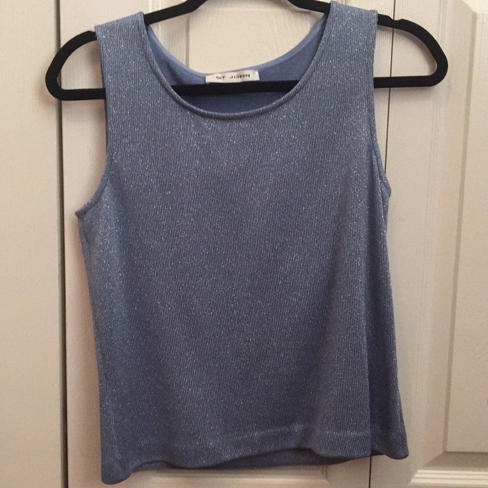 St. John sparkly blue and silver tank size petite